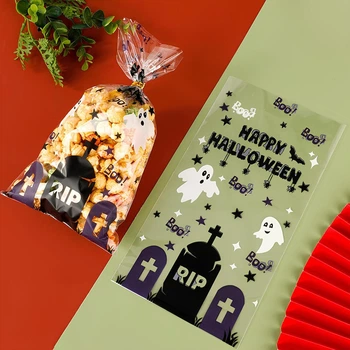Подарочный Пакет Happy Halloween 15х22см 10шт Прозрачный