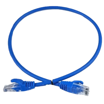Патч-корд неэкранированный медный EServer UTP Cat 5E 0.25м PVC Blue для подключения сетевого оборудования и локальных сетей