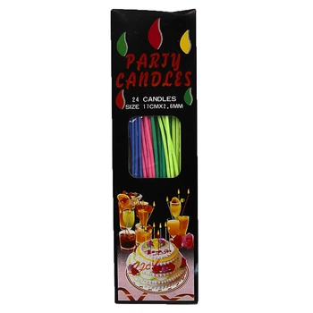 Набор свечей для торта Party Candles, 15x0.2 см, 24 шт.