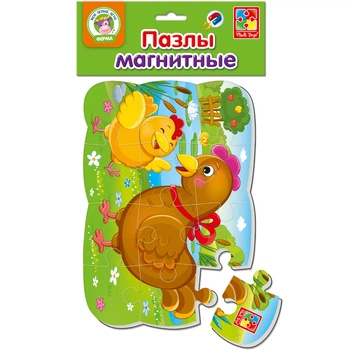 Пазлы магнитные Курочка и цыпленок, А5