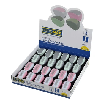 Точилка Pastel, с контейнером, 1 отверстие, пластиковый корпус (в ассортименте)
