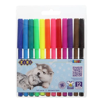 Фломастеры Собачки и котики, 12 цветов, Smart Line, 2 шт.