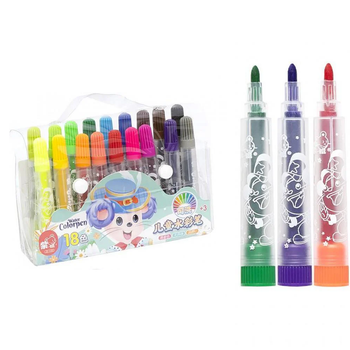 Фломастери Water Color Pen, 18 кольорів, 1103-18, у сумочці