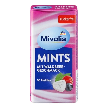 Пастилки Mivolis Mints со вкусом лесных ягод, 35 г, от DM (Германия)