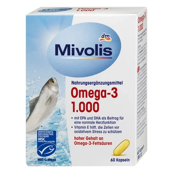 Биологически активная добавка Mivolis Omega 3 1000 мг, 60 шт от DM