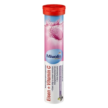 Шипучие таблетки-витамины Mivolis Eisen + Vitamin C, 20 шт, от DM