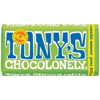 Шоколад темный Tony's Chocolonely Dark Almond Sea Salt Миндаль и Морская соль (51% какао) 180 г