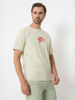 Футболка хлопковая длинная мужская Jack & Jones 12281808 XL Celadon Tint с принтом (5715720883479)