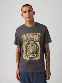 Футболка хлопковая длинная мужская Levi`s 850059685 L Серая (1159842548)