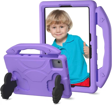Противоударный детский силиконовый чехол EVA Kids Like с подставкой на Lenovo Idea Tab 11" TB336FU, TB336ZU / Xiaoxin Pad 11 2025 (Сиреневый)