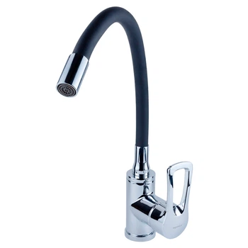 Смеситель ML Ø40 для кухни гусак силиконовый на гайке AQUATICA ML-4B544C (9746130)