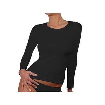 Футболка с длинным рукавом T-shirt Manica Lunga Girocollo черная женская S (K2601 Nero)