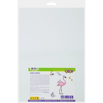 Фоамиран KIDS Line, 1 мм, Белый, А3, 5 листов в упаковке