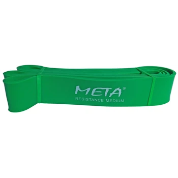 Силова гумка для фітнесу середня, зелена, 4,5x208 см
