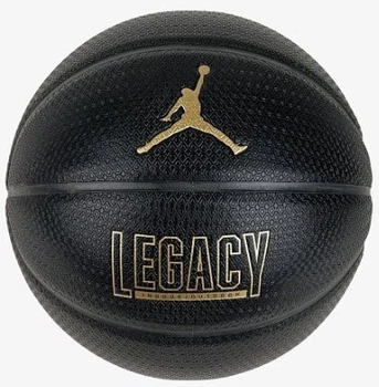 М'яч баскетбольний NIKE JORDAN LEGACY 2.0 8P DEFLATED BLACK/BLACK/BLACK/METALLIC GOLD size 7