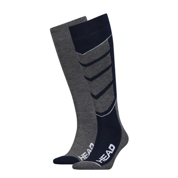 Шкарпетки гірськолижні Head UNISEX SKI V-SHAPE KNEEHIGH 2PPK синій, сірий унісекс 31-34 (791004001-277)