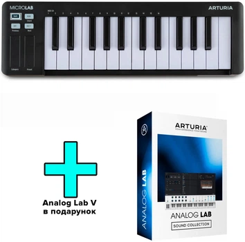 MIDI-клавиатура Arturia MicroLab mk3 (Black) + Analog Lab V