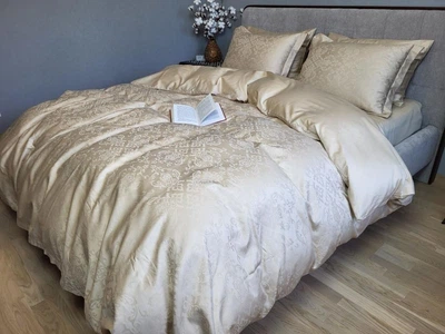 Постільна білизна CASPE BEIGE, сатин Полуторний розмір, наволочки 70/70