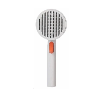 Щітка для грумінгу та догляду за шерстю собак та котів PETKIT Pet Grooming Brush2 |очищення щітки за допомогою кнопки, нековзка ручка, заокруглені металеві зубчики, масаж, підходить для різних типів шерсті| Білий