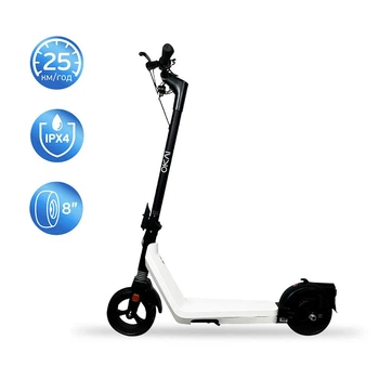 Электросамокат OKAI Zippy ES50С |для взрослых и подростков до 75 кг, колеса 8", мощность 250W/500W, литиевая батарея 5.2Ah, запас хода 20 км, максимальная скорость 25 км/ч, угол подъема до 10°, складной, 13,5 кг | Черный