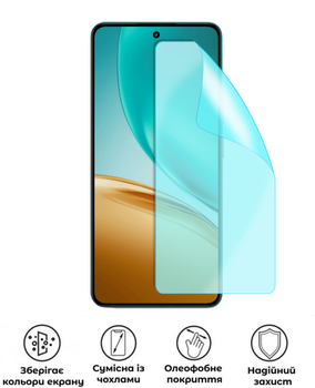 Защитная гидрогелевая глянцевая пленка Grade D на экран смартфона Realme 14T
