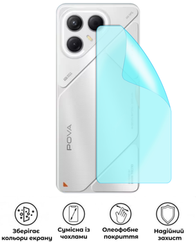 Захисна гідрогелева глянцева плівка Grade A на корпус смартфона Tecno Pova 7 5G