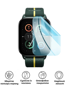 Защитная гидрогелевая глянцевая пленка Grade B на экран часов Motorola Watch Fit