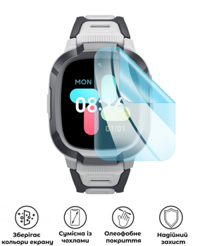 Защитная гидрогелевая глянцевая пленка Grade D на экран часов Mibro Watch P6