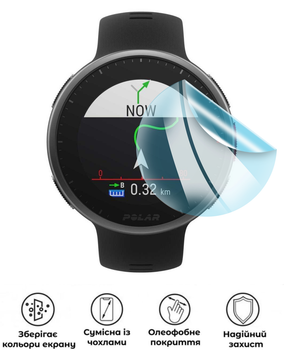 Защитная гидрогелевая глянцевая пленка Grade D на экран часовPolar Vantage V2