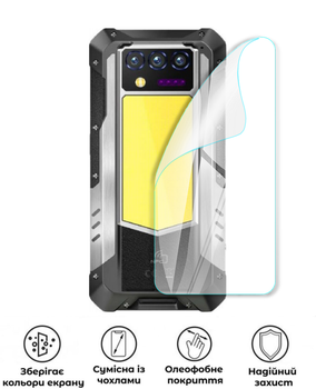 Защитная полиуретановая глянцевая пленка Heavy Armor на корпус смартфона Oukitel WP100 Titan
