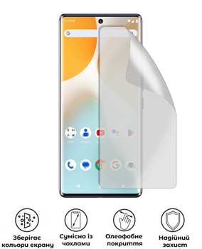 Защитная гидрогелевая глянцевая пленка Антишпигун на экран смартфона BLU Bold K50