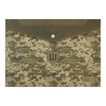 Папка на кнопці А4 BUROMAX 3943-04 MILITARY зелена (12) /BM.3943-04/
