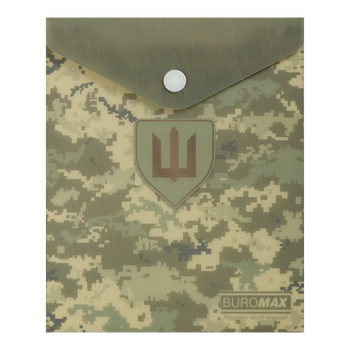 Папка на кнопці А6 BM.3922-04 MILITARY матовий непрозорий.пластик, зелений (1/480)