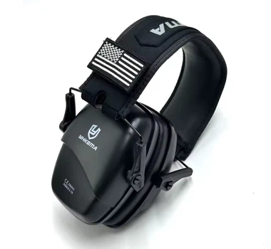 Активные наушники YHKEMA Earmuff с шумоподавлением NRR 25 дБ для стрельбы Black