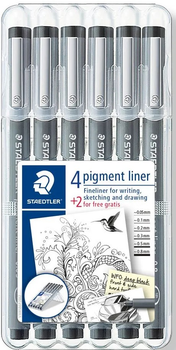 Набір ручок з пігментним чорнилом Staedtler 6 шт (4007817308356)