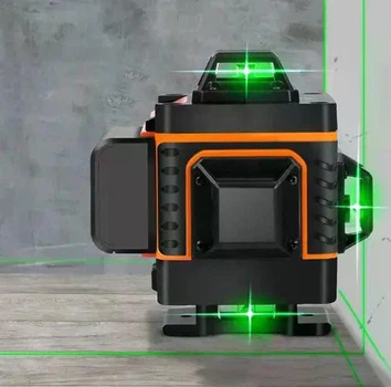 Строительный лазер Bigstren 4D, 16 зеленых линий, пульт + платформа, лазерный уровень СР18763