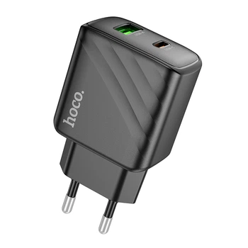 Сетевое зарядное устройство Hoco CS23A, 1USB, 1Type-C, PD, QC 30W, Черный