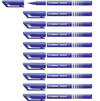Zestaw cienkopisów Stabilo Sensor F 0.3 mm 10 szt Niebieski (ZES4006381301183)