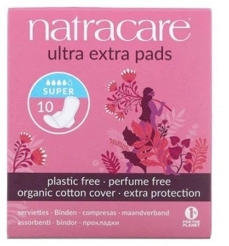 Гігієнічні прокладки з крильцями, 10 шт. - Natracare Ultra Extra Super Pads 10шт (1500186-38643247)