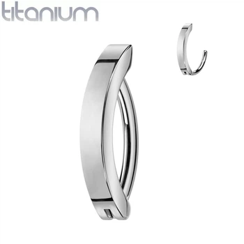 Серьга кликер из титана Spikes RHTN01-1410-ST для пирсинга в пупок (Штанга: 10мм)