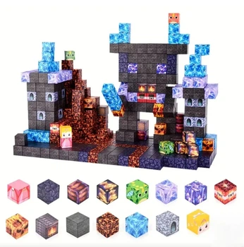 Магнитный конструктор Minecraft Варден в подземном замке майнкрафт блоки 100 кубиков