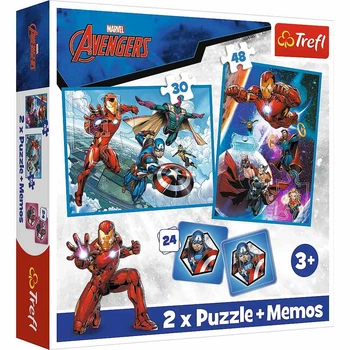 Пазлы 2 в 1, 78 элементов The Avengers Герои в действии Мемос, Trefl