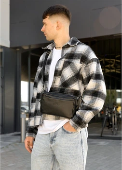 Сумка на пояс Sambag серый нубук
