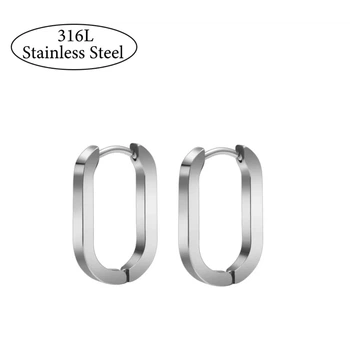 Серьги кольца (конго) Spikes SE3102S-08 из медицинской стали (Диаметр: 8мм)