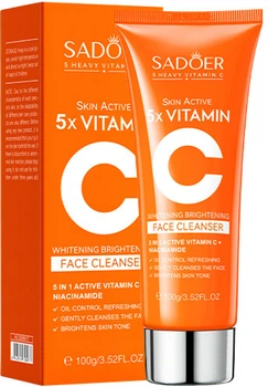 Пінка для обличчя Sadoer 5X Vitamin C Facial Cleanser з вітаміном С 100 г (6942349708077)