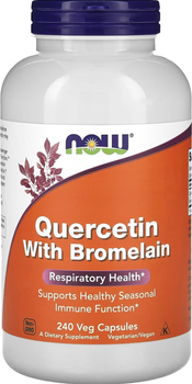 Suplement diety Now Foods Quercetin with Bromelain 240 kapsułek (733739030719)