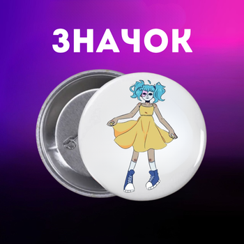Значок Саллі Фейс Sally Face на шпильці на рюкзак 44 мм 1 шт zn_1_316