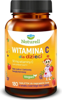 Suplement diety Naturell Witamina C dla dzieci 180 tabletek (5904569250577)