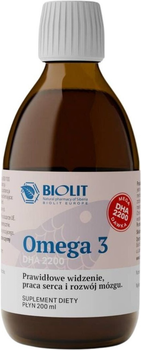 Дієтична добавка Biolite Омега 3 ДГК 2200 200 мл (5907190845204)