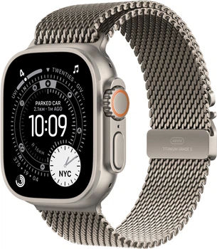 Смарт-годинник Apple Watch Ultra 3 GPS + Cellular 49mm Natural Titanium Case with Natural Titanium Milanese Loop - S (MEWW4)